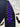 Close up of sleeve with glittery black bats, glittery green grommets, metallic purple laces.